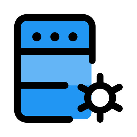 Server internal setting with cogwheel setting layoutのイラスト素材