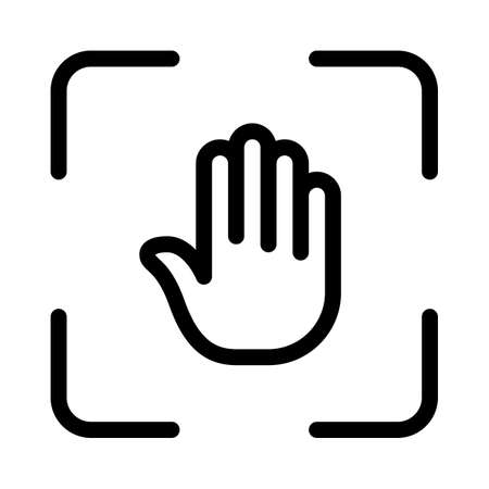 Hand scanning to authentication,e isolated on white backgroundのイラスト素材