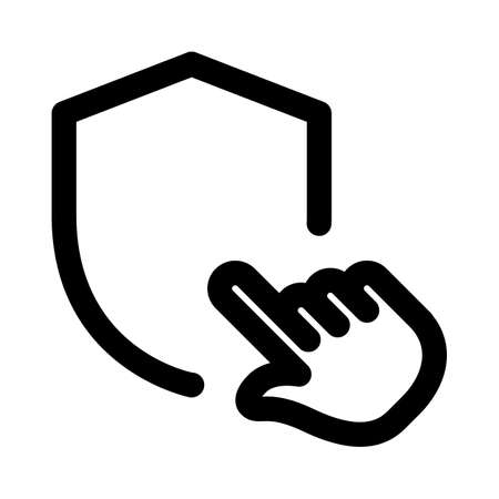 touch access of defensive security insignia shield symbolのイラスト素材