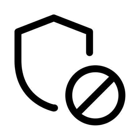 blocked security shield isolated on a white backgroundのイラスト素材