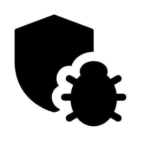 Bug or an error on a defensive shield on firewallのイラスト素材