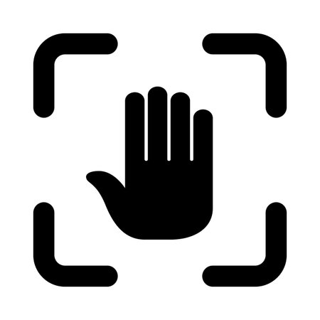 Hand scanning to authentication,e isolated on white background