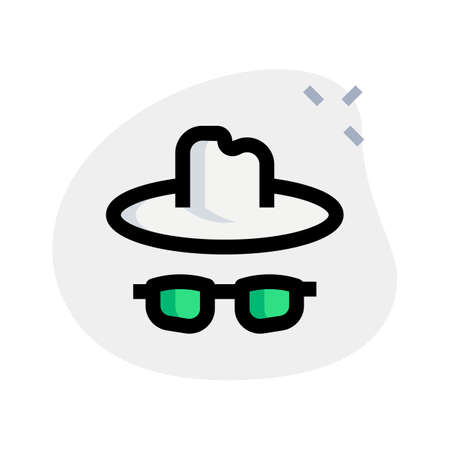 Anonymous user with hat and glasses layoutのイラスト素材