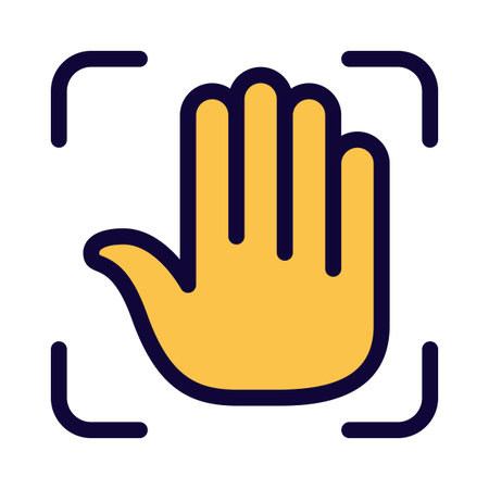 palm scanning feature for security print impression storageのイラスト素材