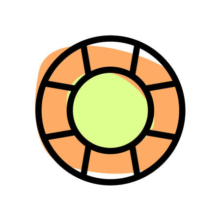 Round life vest isolated on white backgroundのイラスト素材