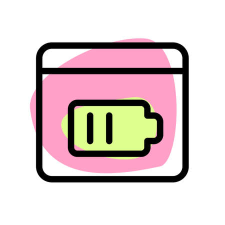 Battery power indication on a laptop on a browserのイラスト素材