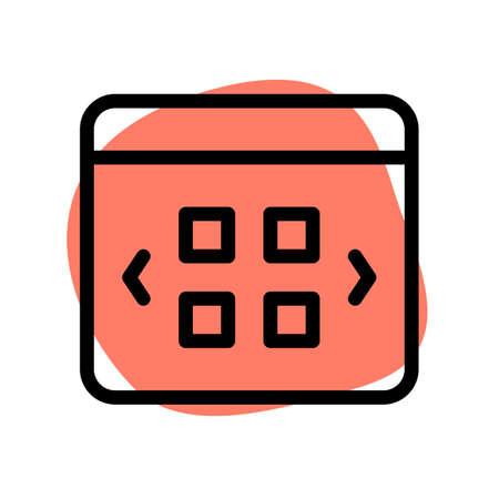 Browser with app drawer with horizontal slidingのイラスト素材