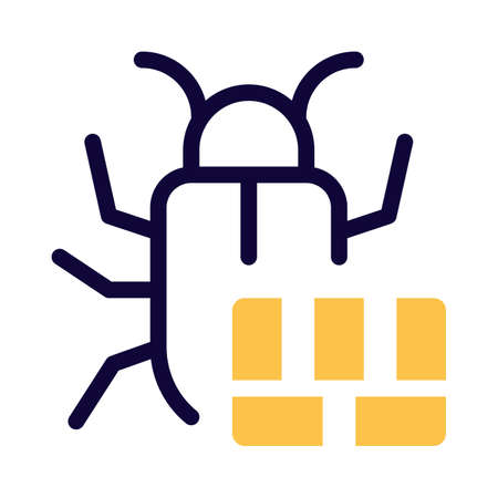 Firewall security attack with bugs in programming the systemのイラスト素材