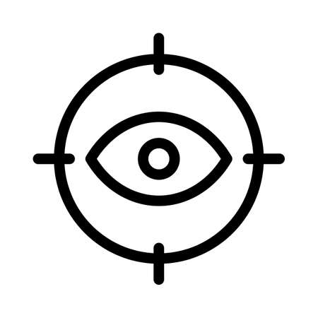Live target of audience for web traffic with eye on crosshairのイラスト素材