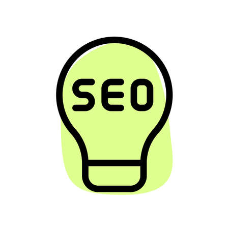 Seo ideas and innovation with lighting bulb isolated on a white backgroundのイラスト素材