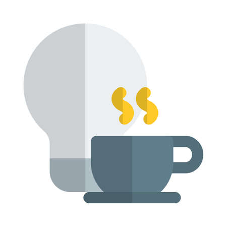 Fresh idea with bulb and coffee cup isolated on a white backgroundのイラスト素材