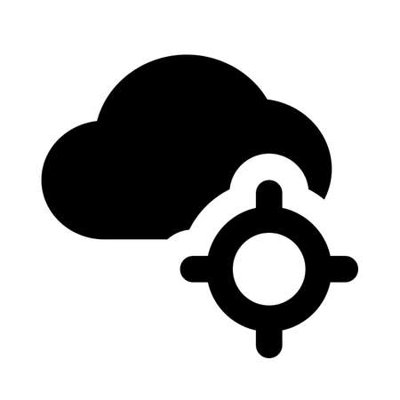 Cloud network with crosshair isolated on white backgroundのイラスト素材