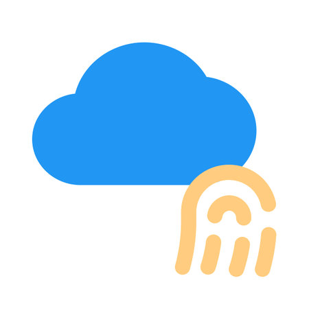 Finger biometric access of cloud application isolated on white backgroundのイラスト素材