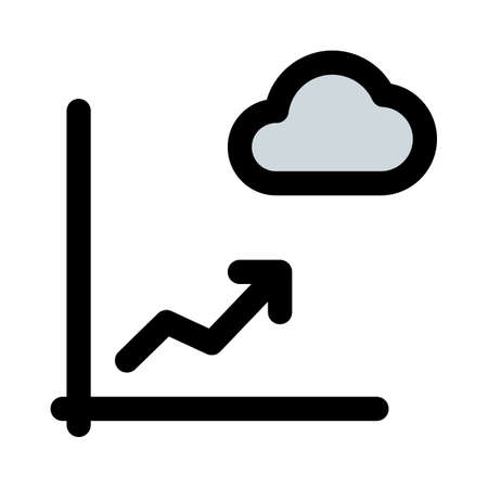 Line chart infographics on the cloud networkのイラスト素材