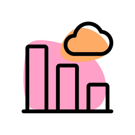 Bar chart infographics on the cloud networkのイラスト素材