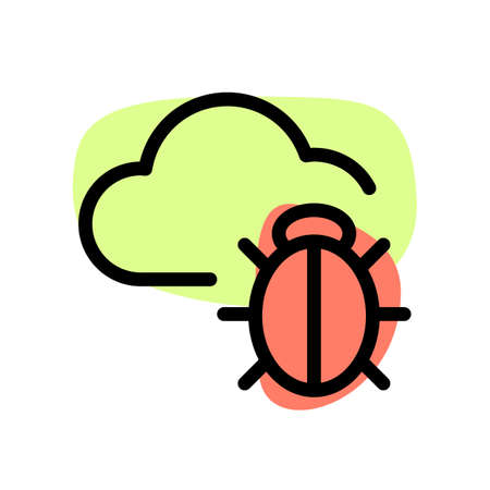 Online Cloud server infected with a malwareのイラスト素材