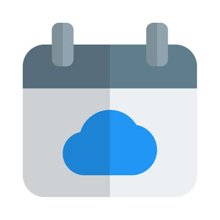 Schedule a calendar with online cloud networkのイラスト素材