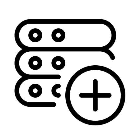 Add more storage to company server isolated on a white backgroundのイラスト素材