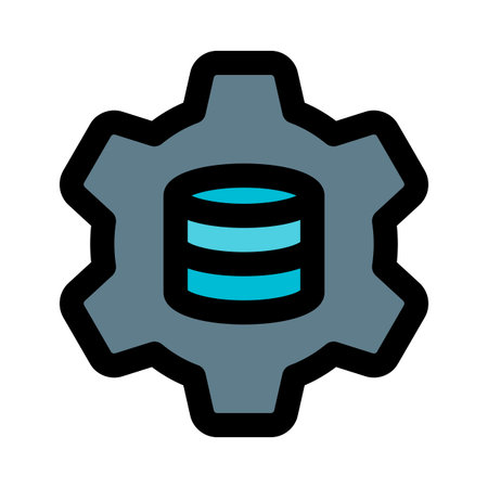 Setting of database server isolated on a white background