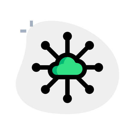 Cloud server multiple connection from all directions and nodesのイラスト素材