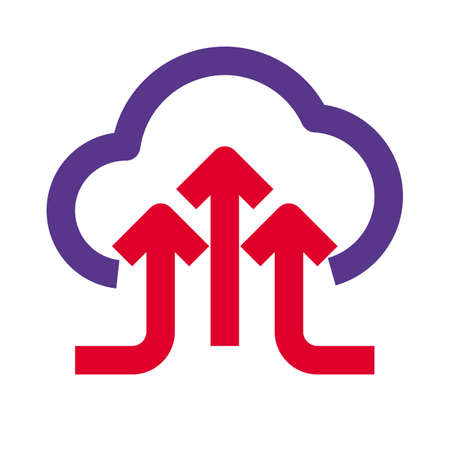 Uplink from cloud network server isolated on a white backgroundのイラスト素材