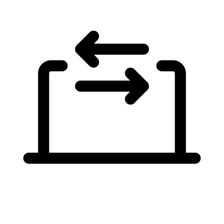 Incoming and outgoing of data packets on a laptopのイラスト素材