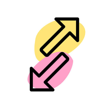 Arrows for data transfer facing in opposite directionのイラスト素材