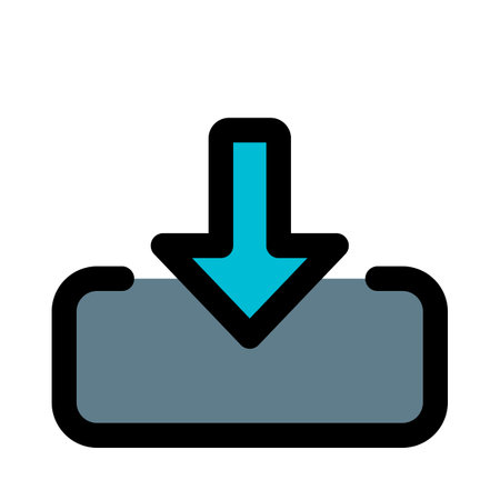 Download file with down arrow isolated on white backgroundのイラスト素材