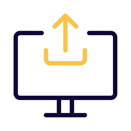 Upload content online from personal computer layoutのイラスト素材