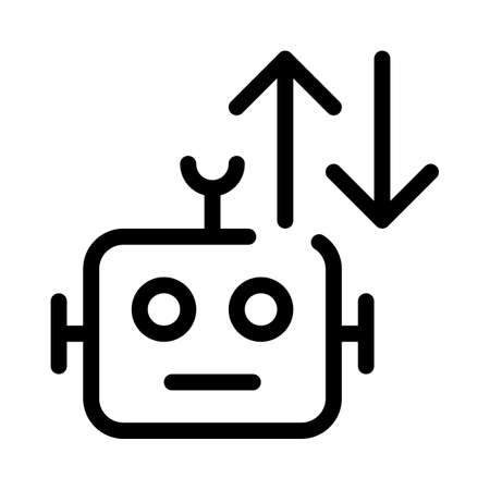 Uplinking and downlinking data transfer under robotのイラスト素材