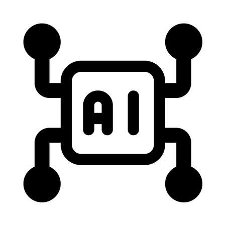 Artificial intelligence network Technology with connected multiple nodesのイラスト素材