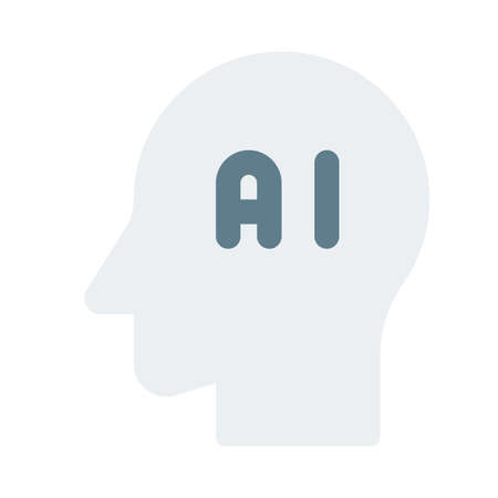 Artificial intelligence with a head Logotype isolated on a white backgroundのイラスト素材