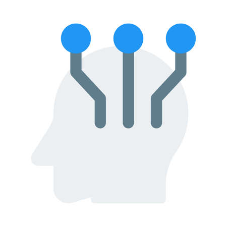 Head integration with artificial intelligence isolated on a white backgroundのイラスト素材