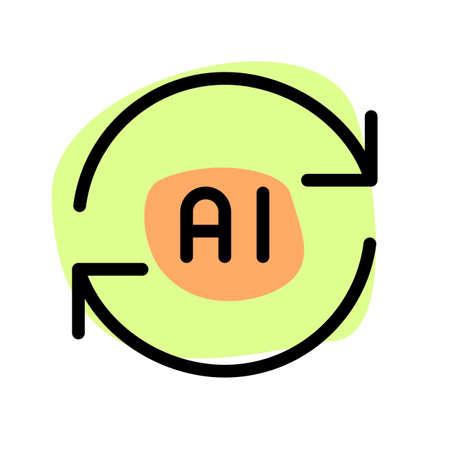 Artificial Intelligence program being refreshed with loop arrowsのイラスト素材