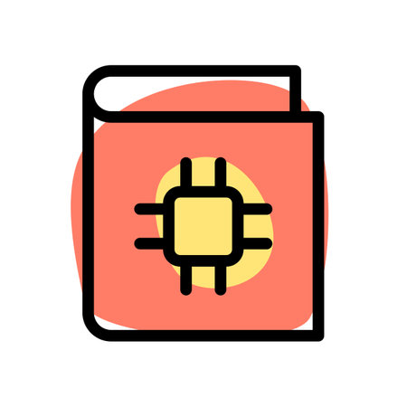 Book on microprocessor for computer science technology isolated on a white backgroundのイラスト素材