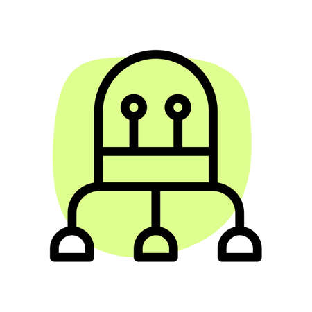 Space robot with oval frame isolated on a white backgroundのイラスト素材