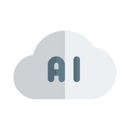 Artificial intelligence Technology over the cloud network isolated on a white backgroundのイラスト素材