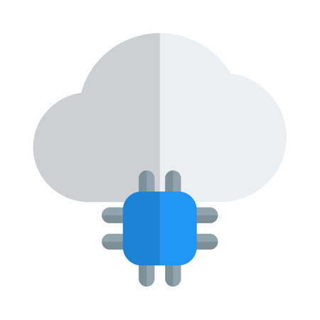 Processor Technology on cloud server isolated on white backgroundのイラスト素材