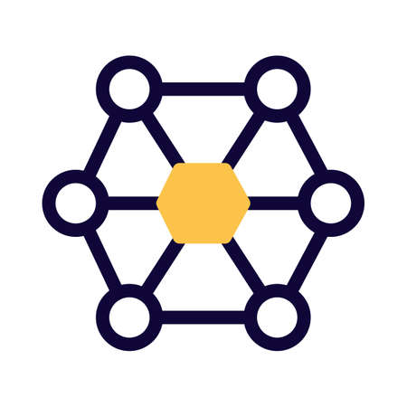 Atom structure with lattice holding each otherのイラスト素材
