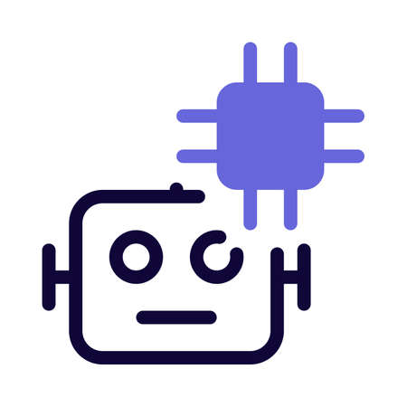 Advanced robot embedded with a microprocessor isolated on a white backgroundのイラスト素材