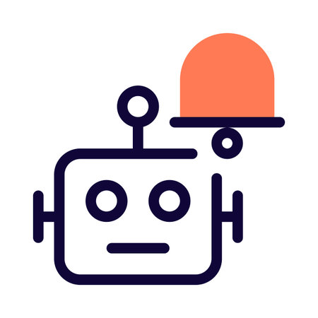 Robotic Technology with notification Bell logotype isolated on a white backgroundのイラスト素材