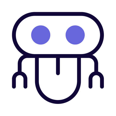 Modern robotic design with twin cameras layoutのイラスト素材