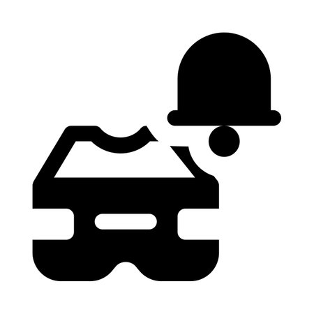 Reality headset with the notification isolated on a white backgroundのイラスト素材