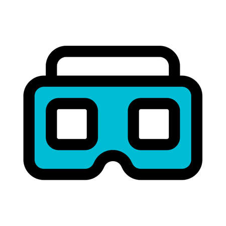 Virtual reality headset with glasses on eye pieceのイラスト素材