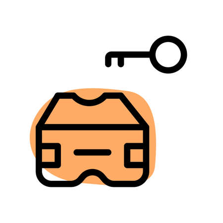 Virtual reality with authentication locking isolated on a white backgroundのイラスト素材