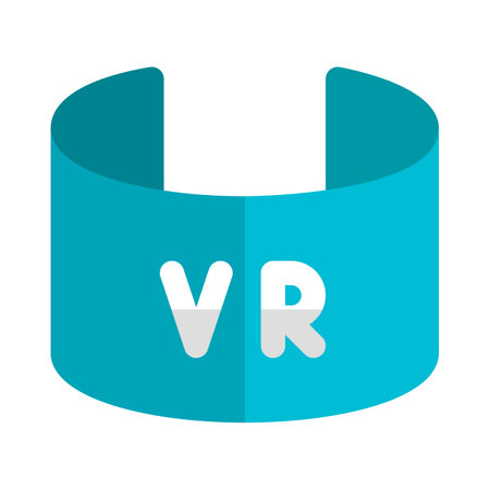 VR curved screen display isolated on a white backgroundのイラスト素材