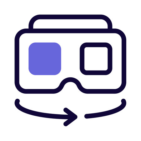 Wearable technology of a virtual reality headset isolated on a white backgroundのイラスト素材