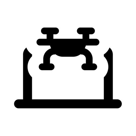 Drone control on a laptop isolated on a white backgroundのイラスト素材