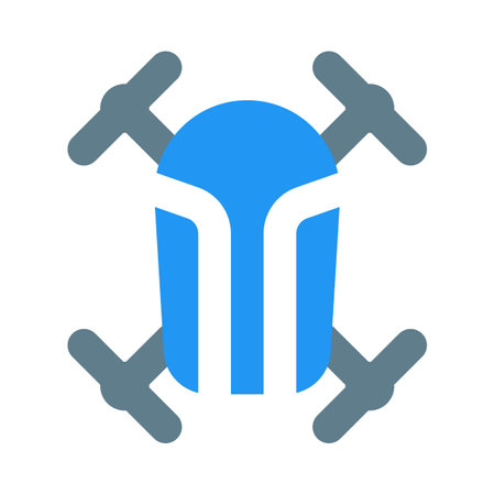 Top view of a foldable Drone isolated on a white backgroundのイラスト素材