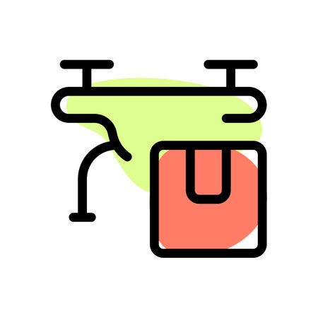 Drone with package delivery service isolated on a white backgroundのイラスト素材